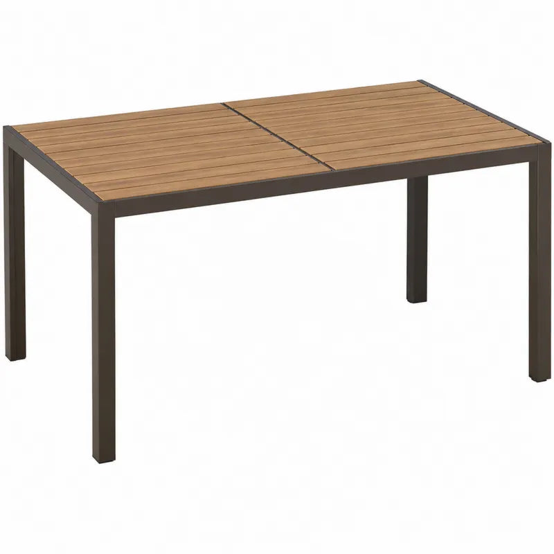 St¨®? ogrodowy prostok?tny aluminium i drewno tekowe 150x90