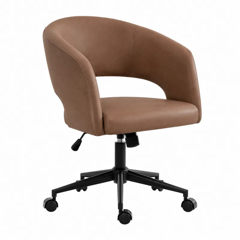 Fotel obrotowy z ekosk¨®ry z metalow? podstaw?,