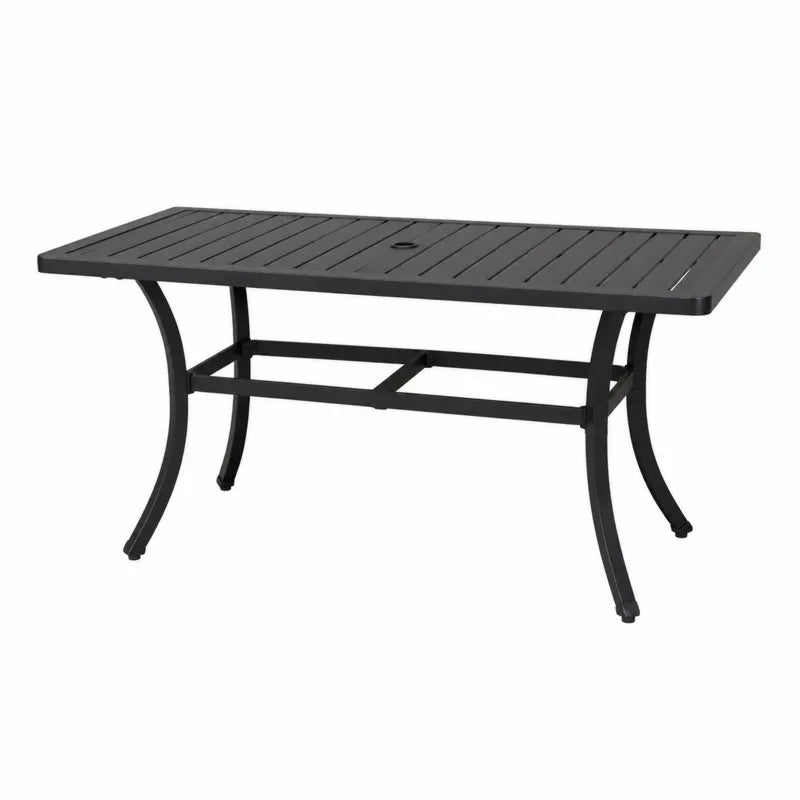 St¨®? ogrodowy metalowy czarny 150x90x75
