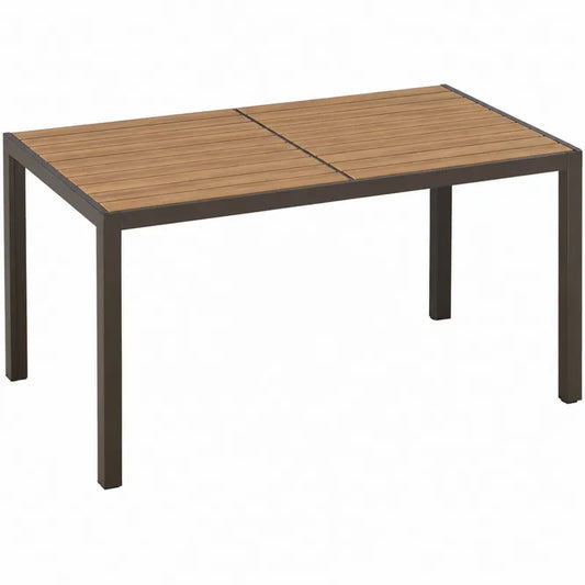 St¨®? ogrodowy prostok?tny aluminium i drewno tekowe 150x90