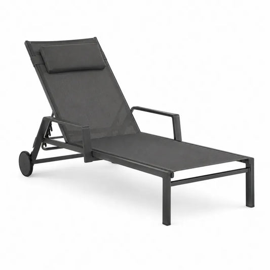 Le?ak ogrodowy aluminiowy z regulacj? czarny 200x65x32